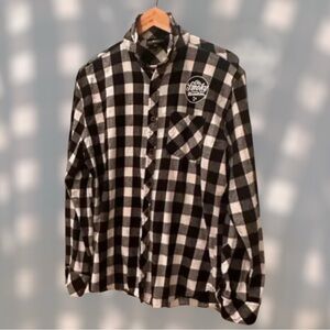 Moonshine Spirit Men's Burning Flame Plaid Print Long Sleeve Snap Western Flanne